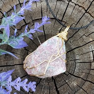 Ruby Kyanite Wire Wrapped Necklace